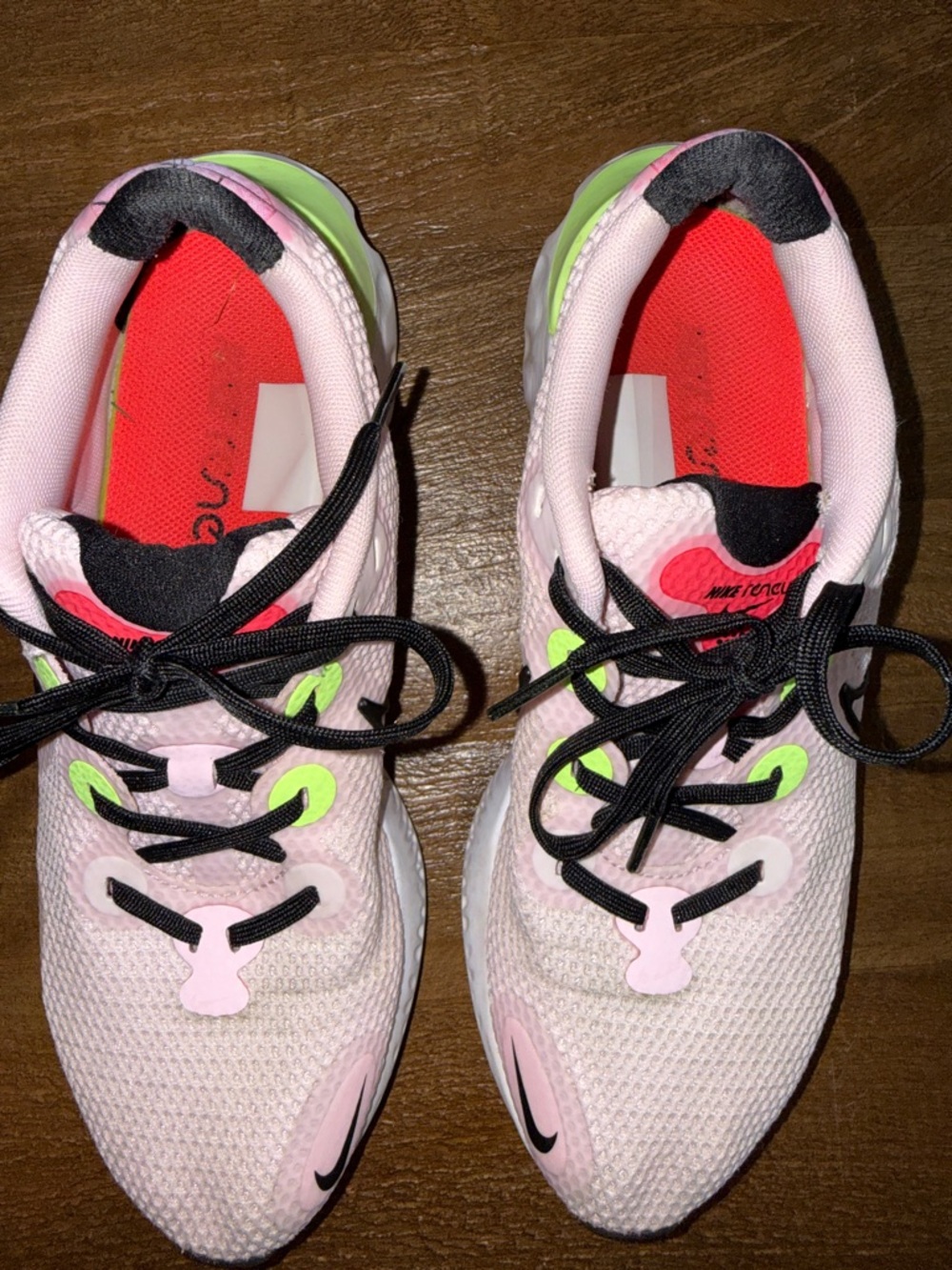 Nike Pink Mesh Running Sneakers with Neon Green Accents - Picture 5 of 10